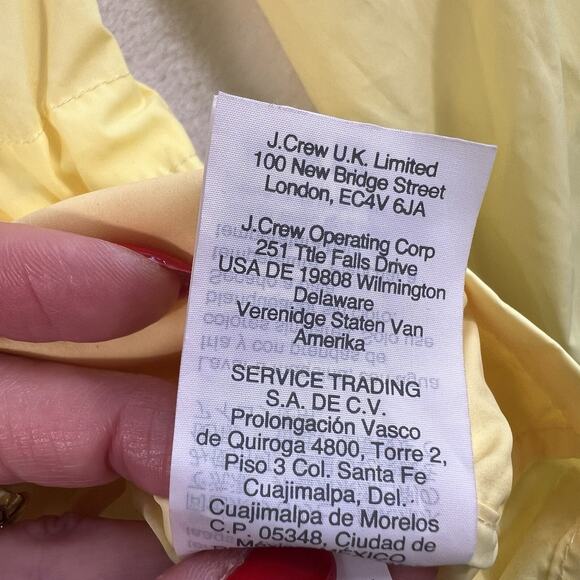 J. Crew Mercantile Jacket Packable Lightweight Anorak Windbreaker Hooded Yellow - Picture 9 of 15